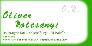 oliver molcsanyi business card